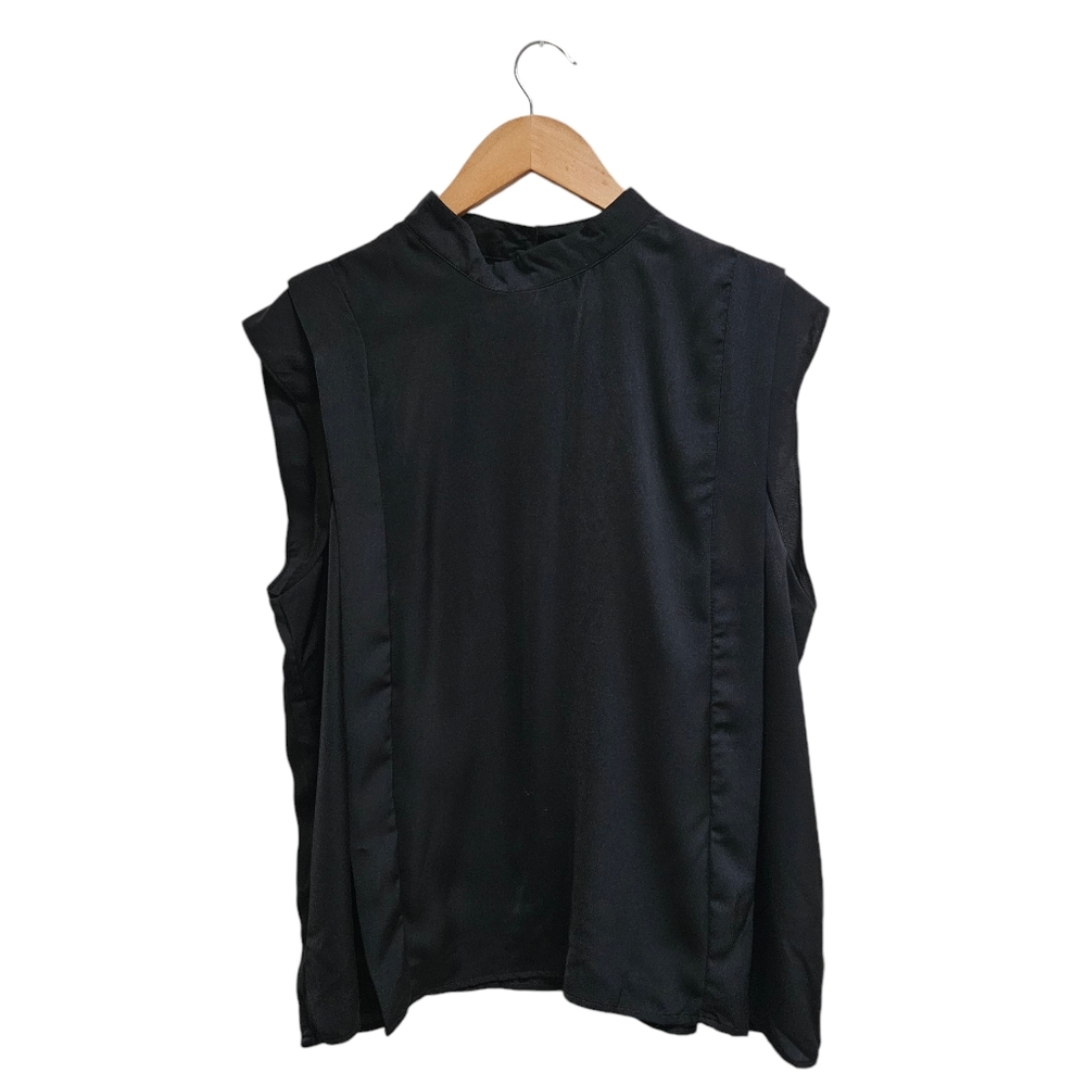 NWT WHO WHAT WEAR Black Sleeveless Blouse Size XXL Plus Career Casual Work